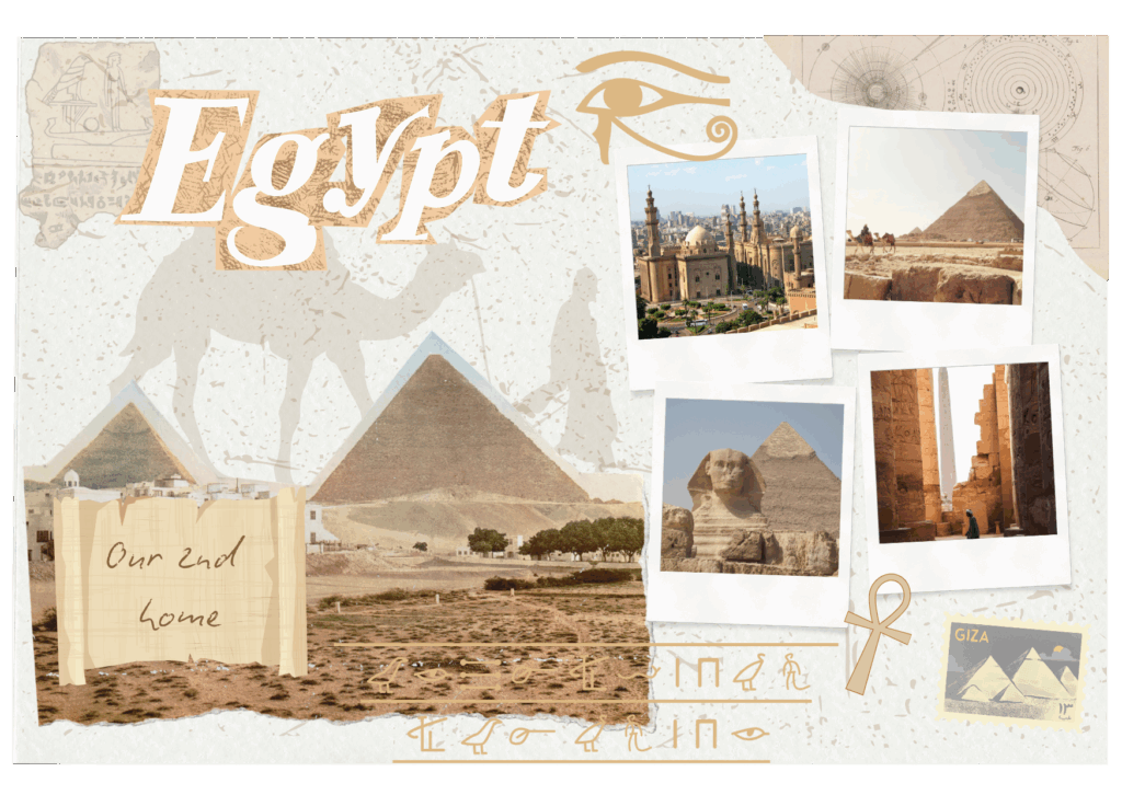 EGYPT Collage with typical egyptian graphics