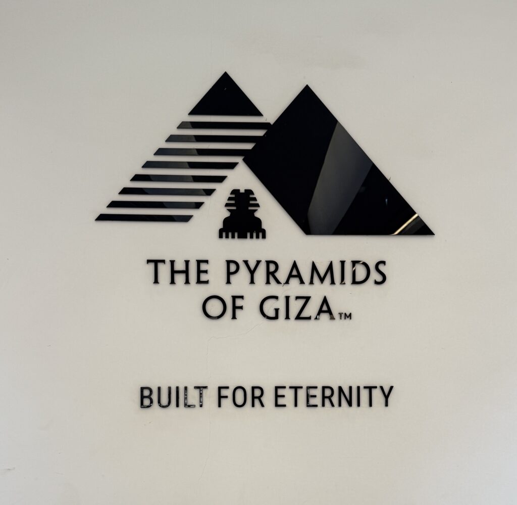 Logo - the pyramids of Giza Bulit for eternity